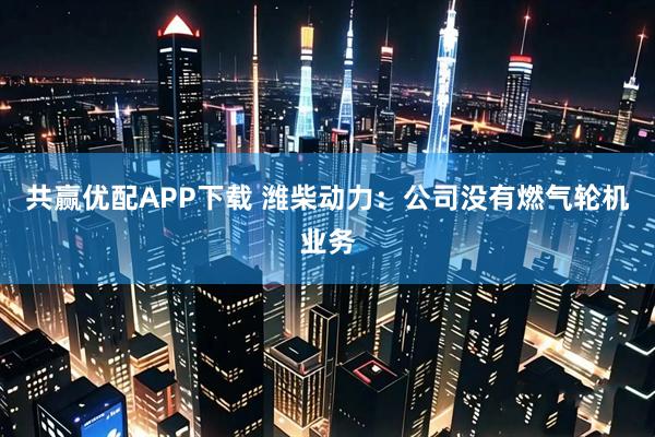 共赢优配APP下载 潍柴动力：公司没有燃气轮机业务